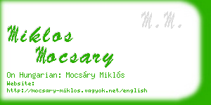 miklos mocsary business card