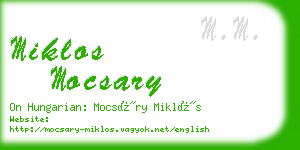 miklos mocsary business card